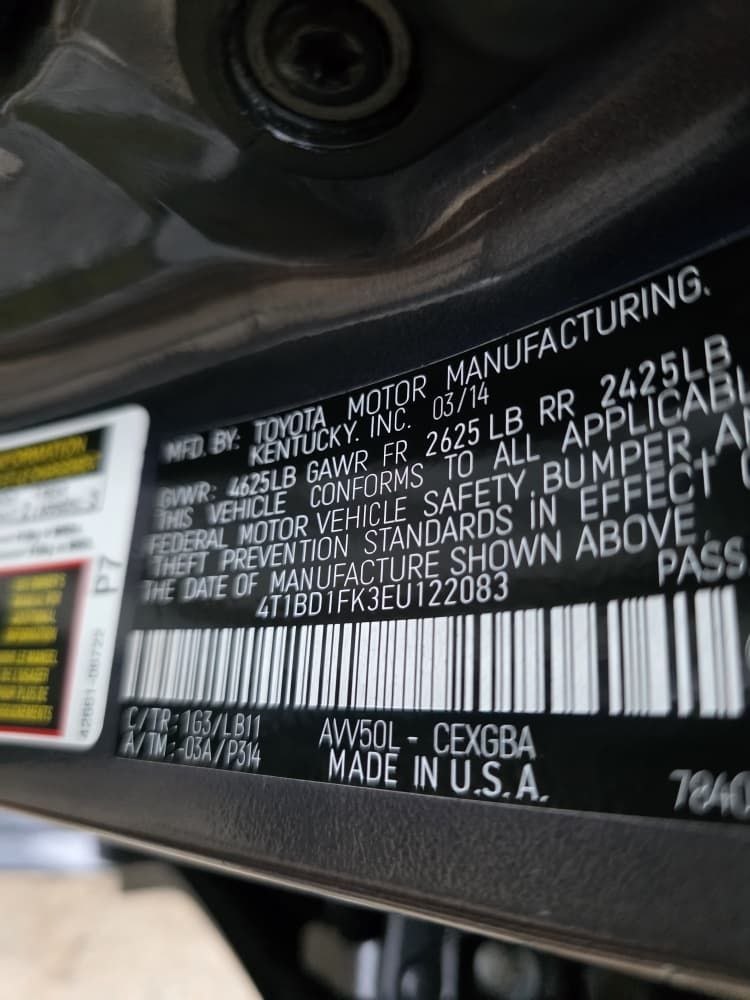 2014 Toyota Camry | Gray | 2.5L | VIN: 4T1BD1FK3EU122083