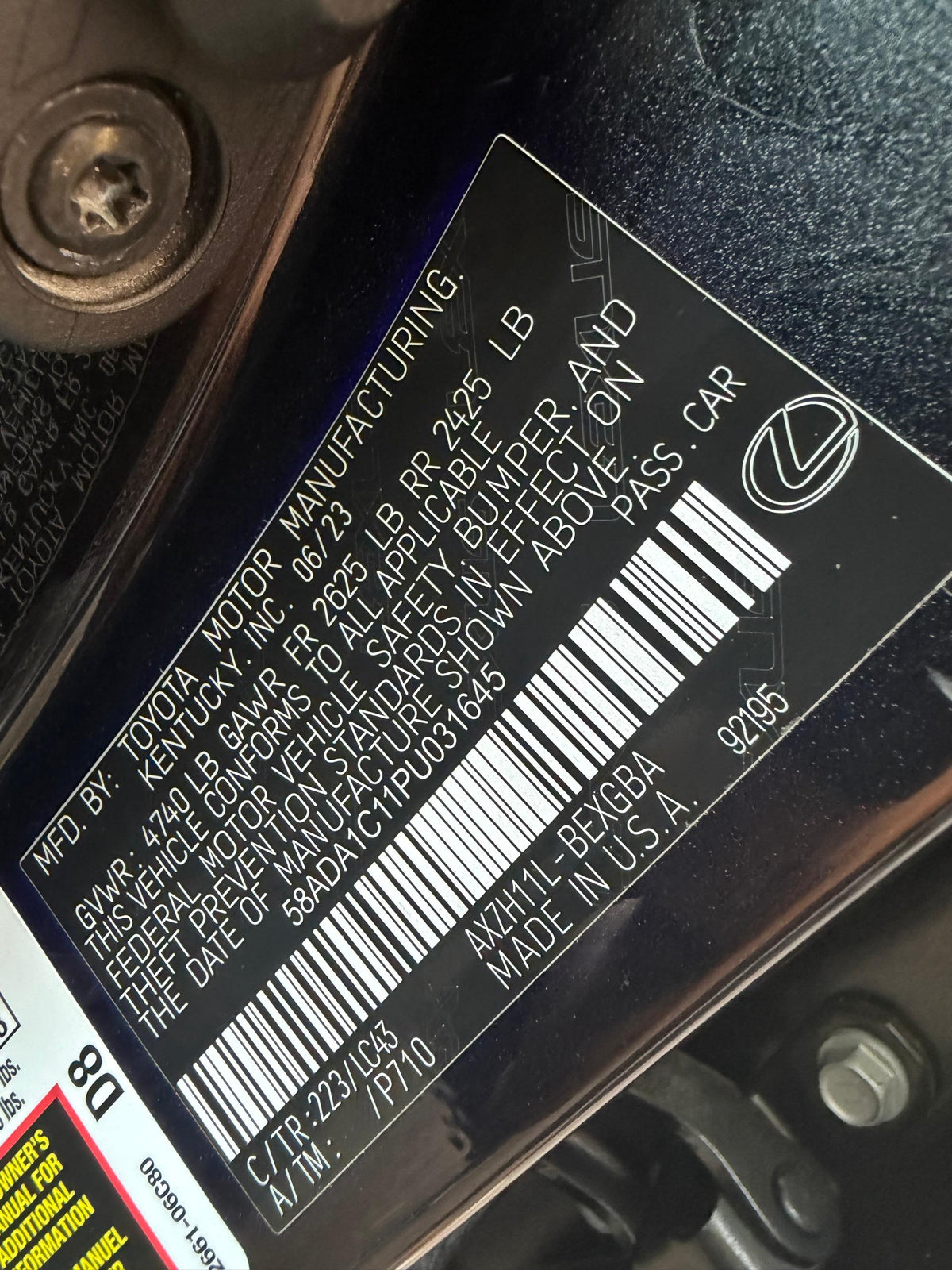 2024 LEXUS ES 300h | Black | VIN: 58ADA1C11PU031645